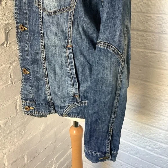 Retro Armani Jeans Indigo 008 Denim Jacket - Size 2XL - P2P 22” - Button Up - Picture 3 of 7